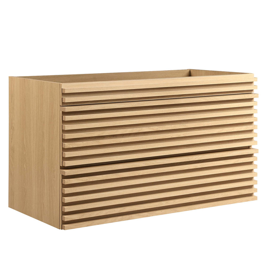 Vera 36" Wall-Mount Bathroom Vanity Cabinet (Sink Basin Not Included) in Oak