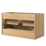 Vera 36" Wall-Mount Bathroom Vanity Cabinet (Sink Basin Not Included) in Oak