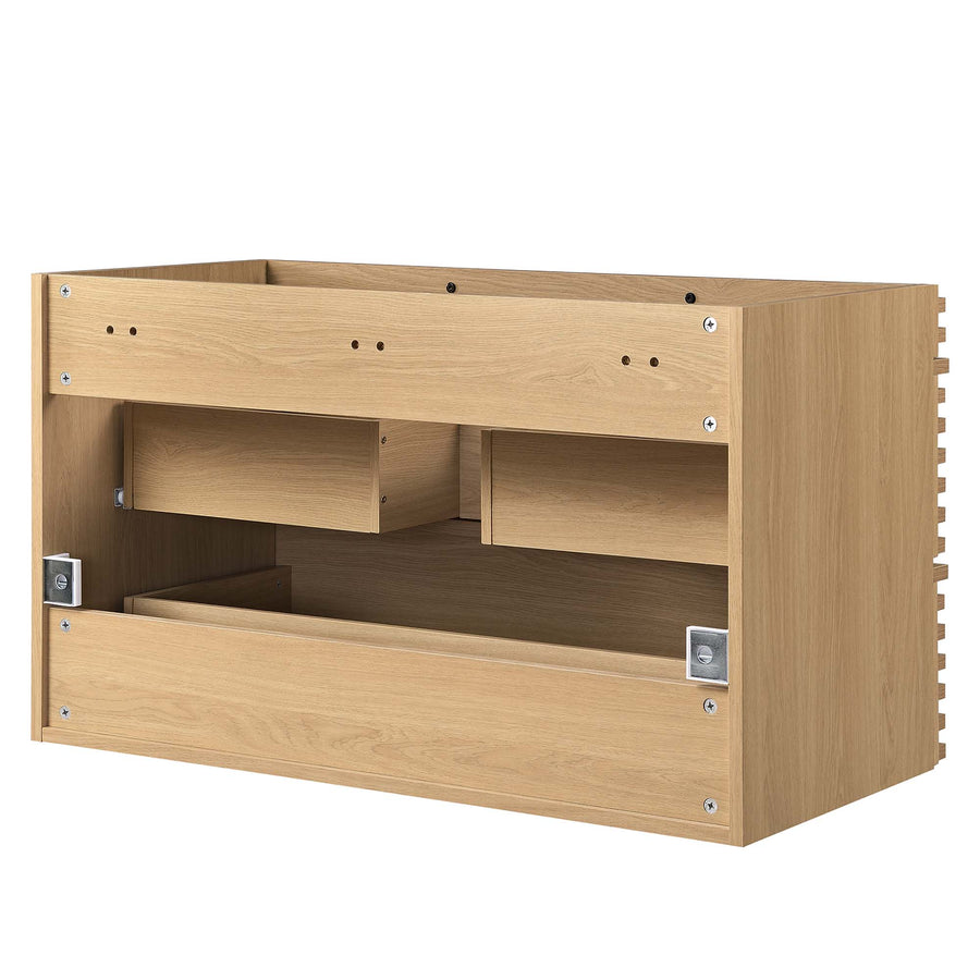 Vera 36" Wall-Mount Bathroom Vanity Cabinet (Sink Basin Not Included) in Oak