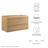 Vera 36" Wall-Mount Bathroom Vanity Cabinet (Sink Basin Not Included) in Oak