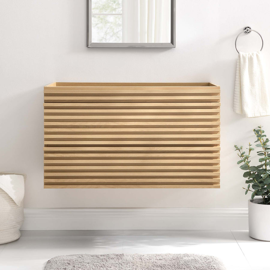 Vera 36" Wall-Mount Bathroom Vanity Cabinet (Sink Basin Not Included) in Oak