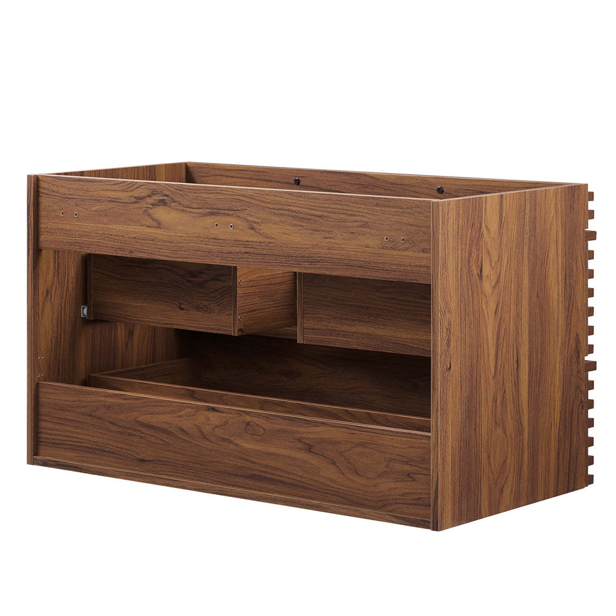 Vera 36" Wall-Mount Bathroom Vanity Cabinet (Sink Basin Not Included) in Walnut