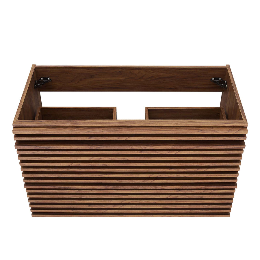 Vera 36" Wall-Mount Bathroom Vanity Cabinet (Sink Basin Not Included) in Walnut