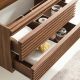 Vera 36" Wall-Mount Bathroom Vanity Cabinet (Sink Basin Not Included) in Walnut