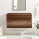 Vera 36" Wall-Mount Bathroom Vanity Cabinet (Sink Basin Not Included) in Walnut