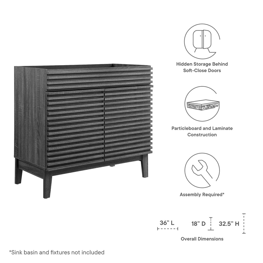 Vera 36" Bathroom Vanity Cabinet in Charcoal