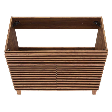Render 36" Bathroom Vanity Cabinet in Walnut