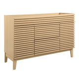 Vera 48" Single Sink Compatible (not included) Bathroom Vanity Cabinet in Oak