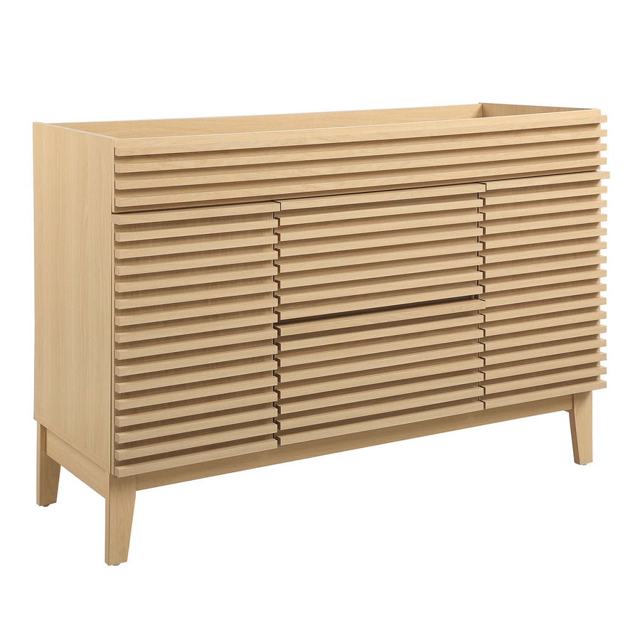 Vera 48" Single Sink Compatible (not included) Bathroom Vanity Cabinet in Oak