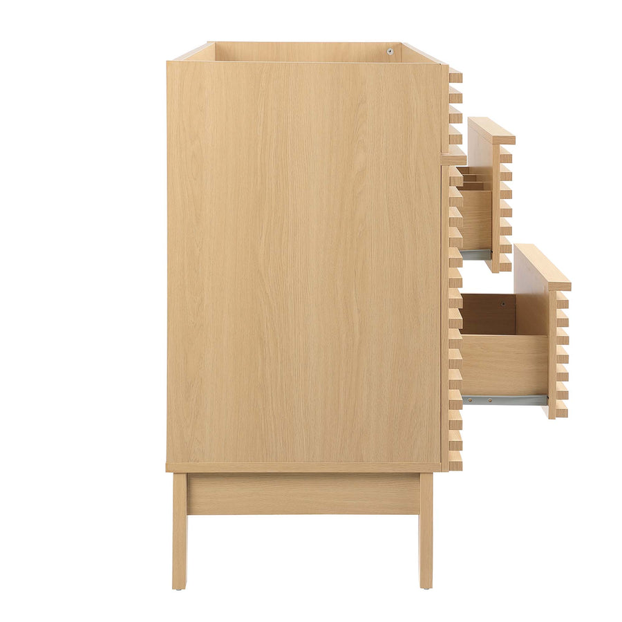 Vera 48" Single Sink Compatible (not included) Bathroom Vanity Cabinet in Oak