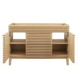 Vera 48" Single Sink Compatible (not included) Bathroom Vanity Cabinet in Oak