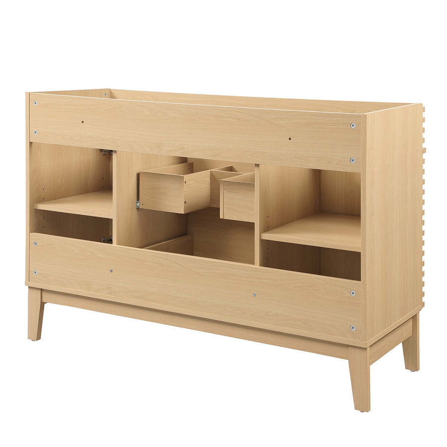 Vera 48" Single Sink Compatible (not included) Bathroom Vanity Cabinet in Oak