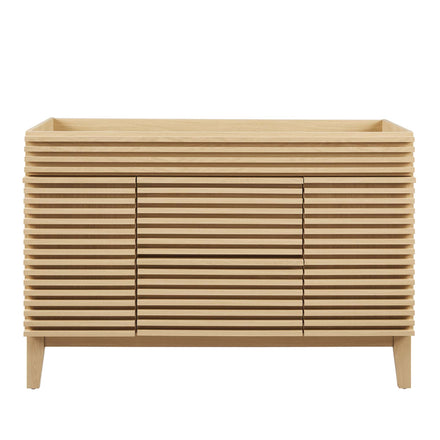 Render 48" Single Sink Compatible (not included) Bathroom Vanity Cabinet in Oak