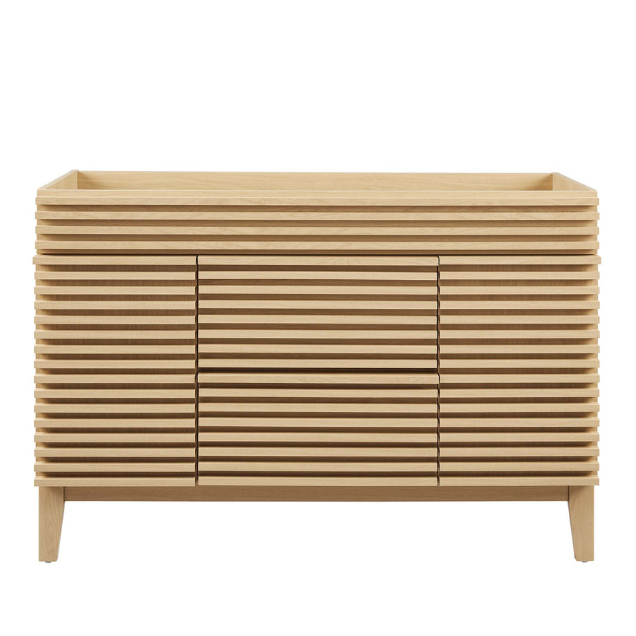 Vera 48" Single Sink Compatible (not included) Bathroom Vanity Cabinet in Oak
