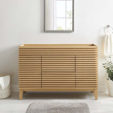 Vera 48" Single Sink Compatible (not included) Bathroom Vanity Cabinet in Oak
