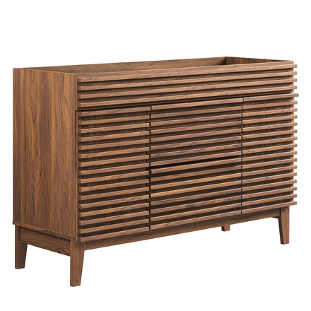 Render 48" Single Sink Compatible (not included) Bathroom Vanity Cabinet in Walnut