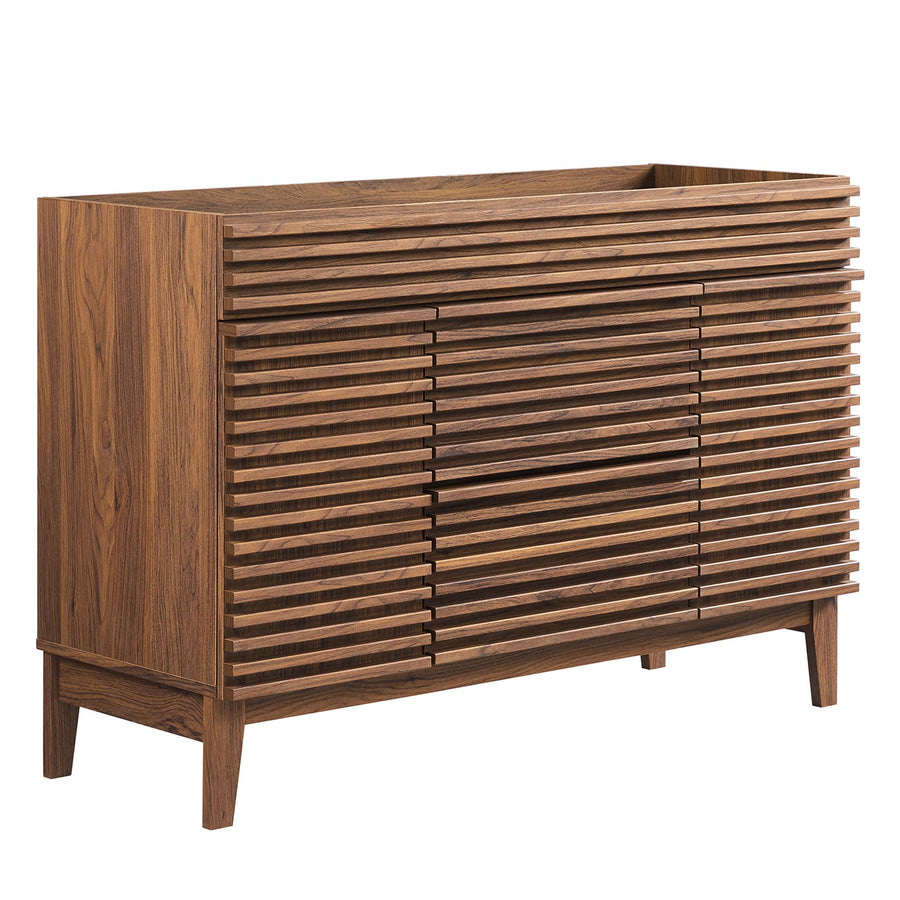 Vera 48" Single Sink Compatible (not included) Bathroom Vanity Cabinet in Walnut