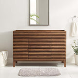 Vera 48" Single Sink Compatible (not included) Bathroom Vanity Cabinet in Walnut
