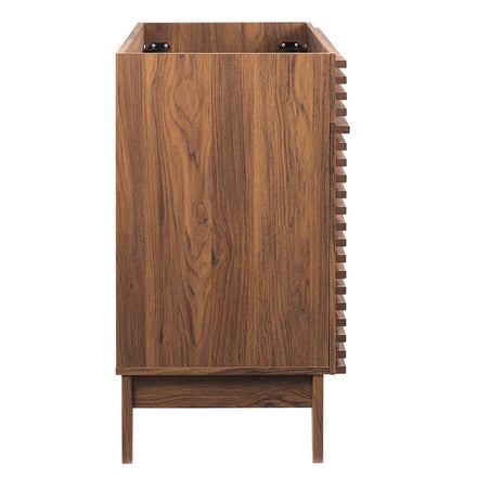 Render 48" Single Sink Compatible (not included) Bathroom Vanity Cabinet in Walnut