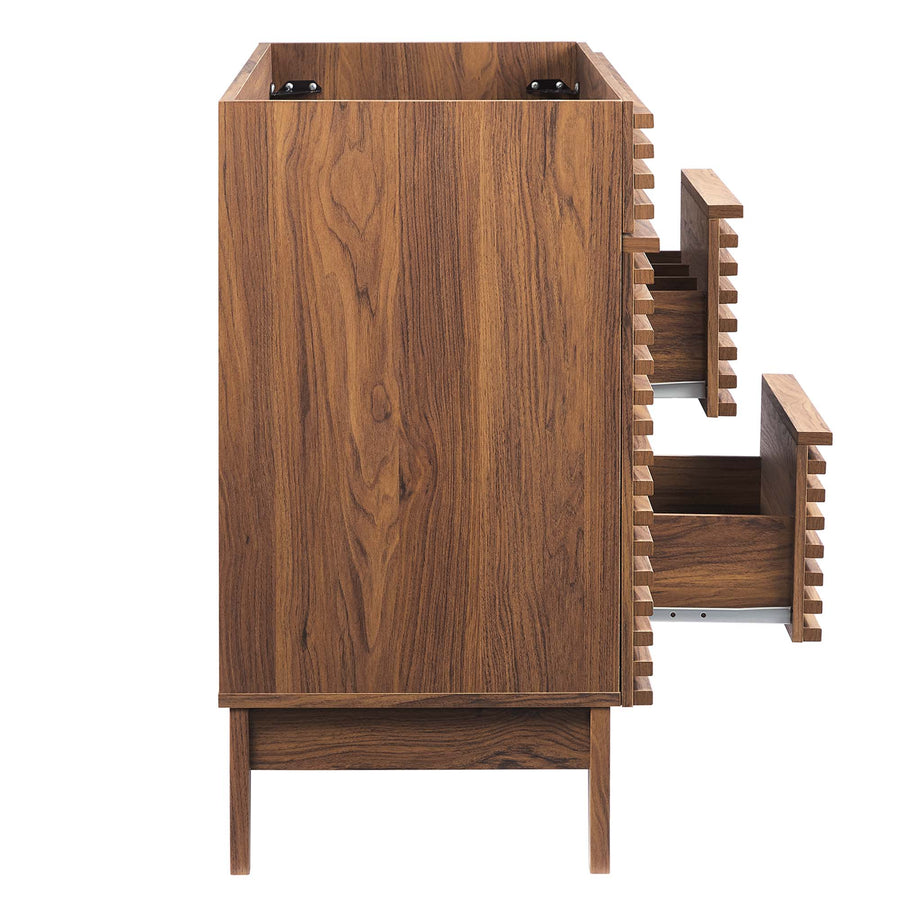 Vera 48" Single Sink Compatible (not included) Bathroom Vanity Cabinet in Walnut