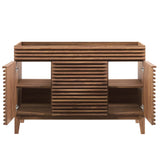 Vera 48" Single Sink Compatible (not included) Bathroom Vanity Cabinet in Walnut