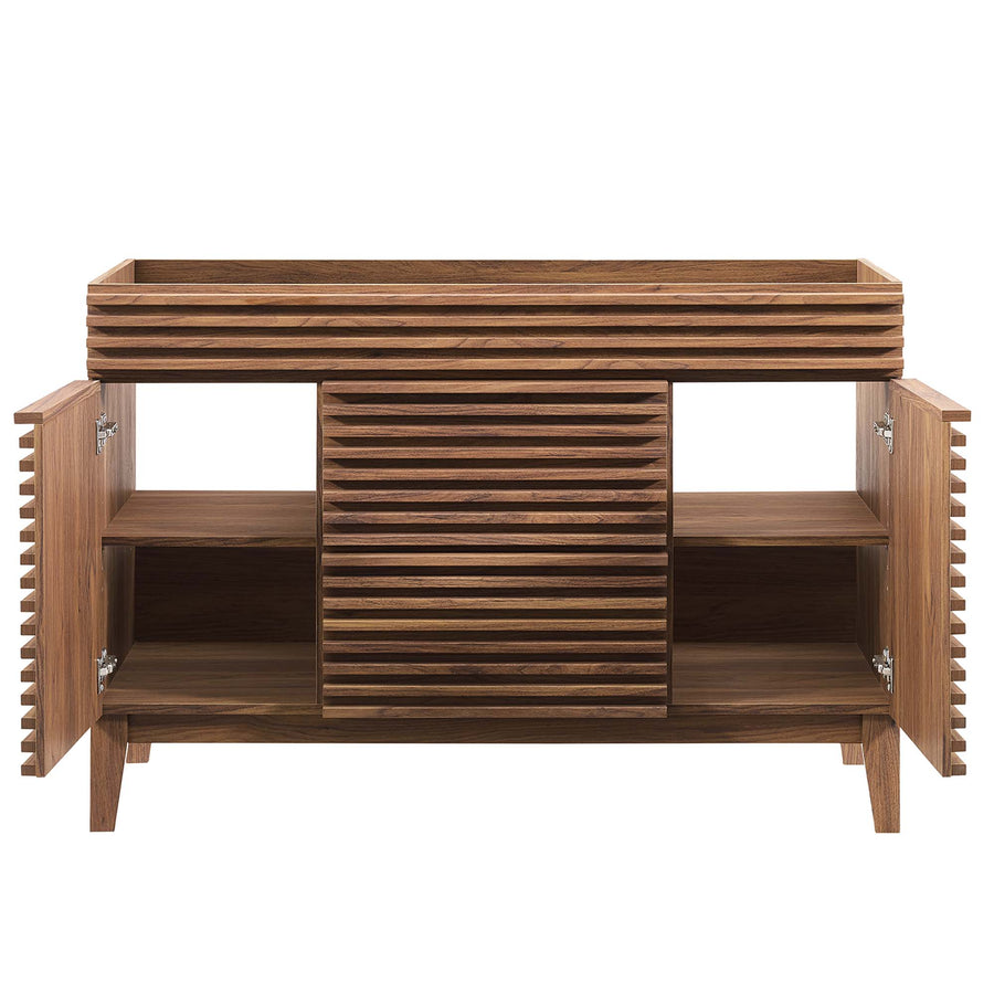 Vera 48" Single Sink Compatible (not included) Bathroom Vanity Cabinet in Walnut