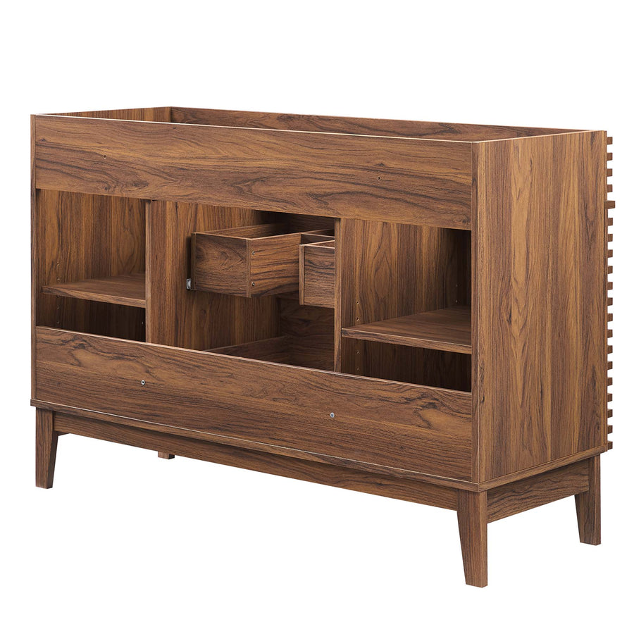 Vera 48" Single Sink Compatible (not included) Bathroom Vanity Cabinet in Walnut