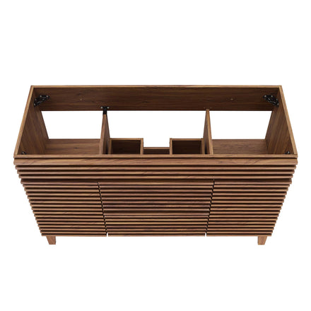 Render 48" Single Sink Compatible (not included) Bathroom Vanity Cabinet in Walnut