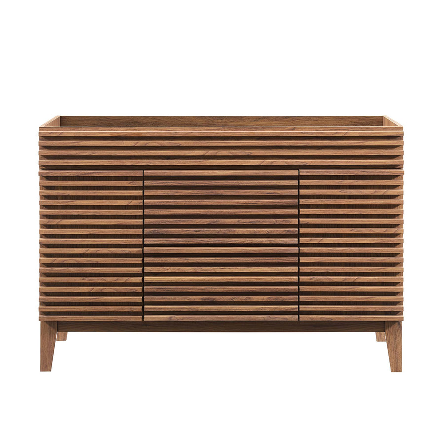 Vera 48" Single Sink Compatible (not included) Bathroom Vanity Cabinet in Walnut