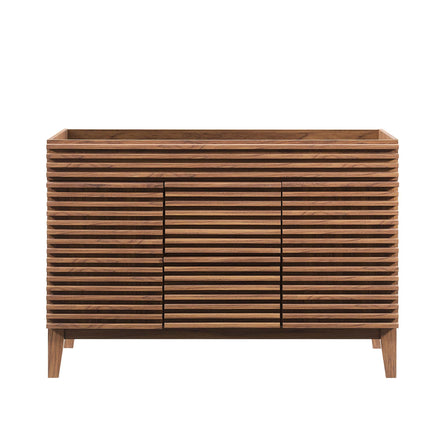 Render 48" Double Sink Compatible (Not Included) Bathroom Vanity Cabinet in Walnut