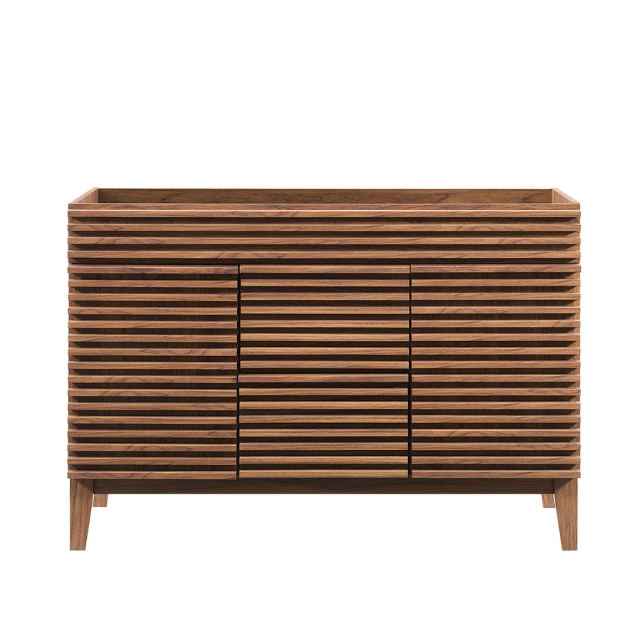 Vera 48" Double Sink Compatible (Not Included) Bathroom Vanity Cabinet in Walnut