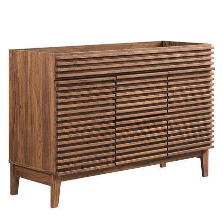 Render 48" Double Sink Compatible (Not Included) Bathroom Vanity Cabinet in Walnut
