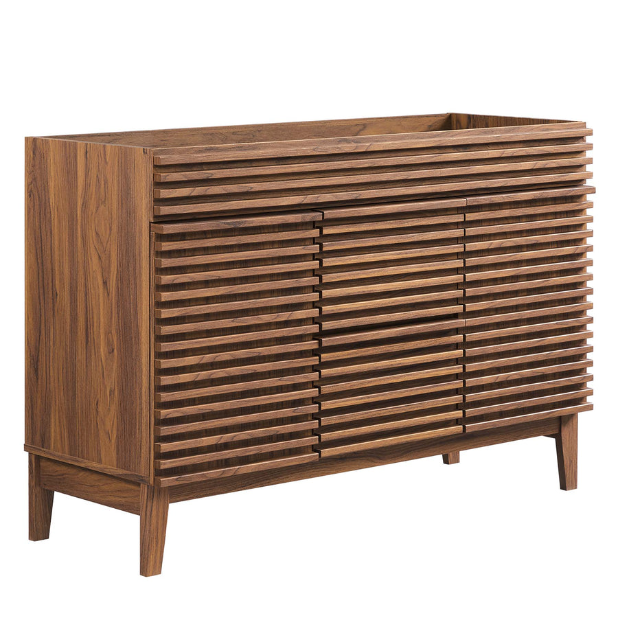 Vera 48" Double Sink Compatible (Not Included) Bathroom Vanity Cabinet in Walnut
