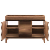 Vera 48" Double Sink Compatible (Not Included) Bathroom Vanity Cabinet in Walnut