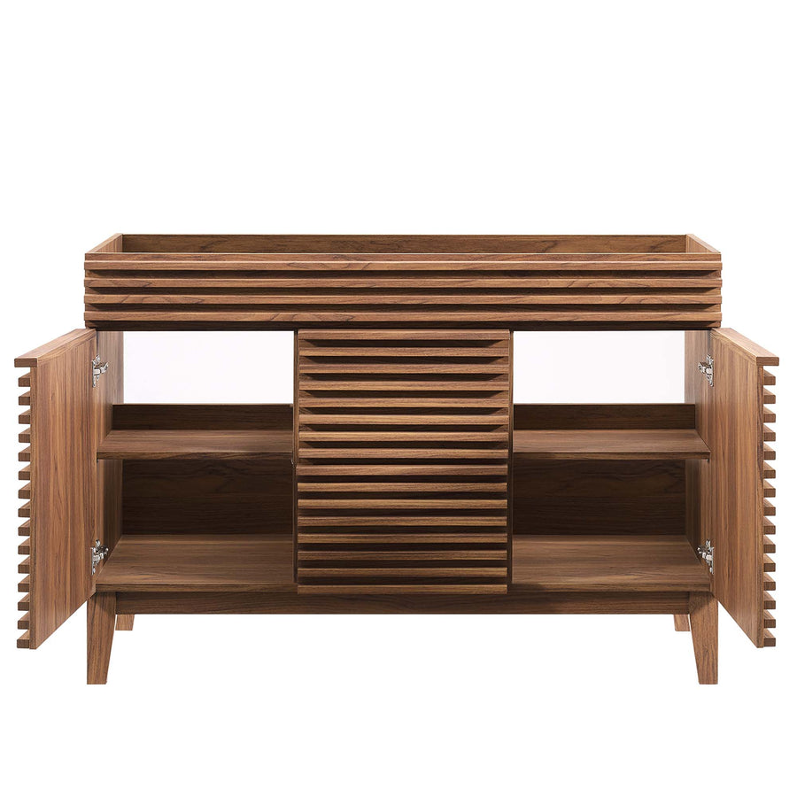 Vera 48" Double Sink Compatible (Not Included) Bathroom Vanity Cabinet in Walnut