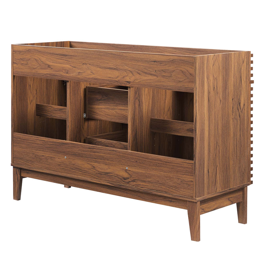 Vera 48" Double Sink Compatible (Not Included) Bathroom Vanity Cabinet in Walnut