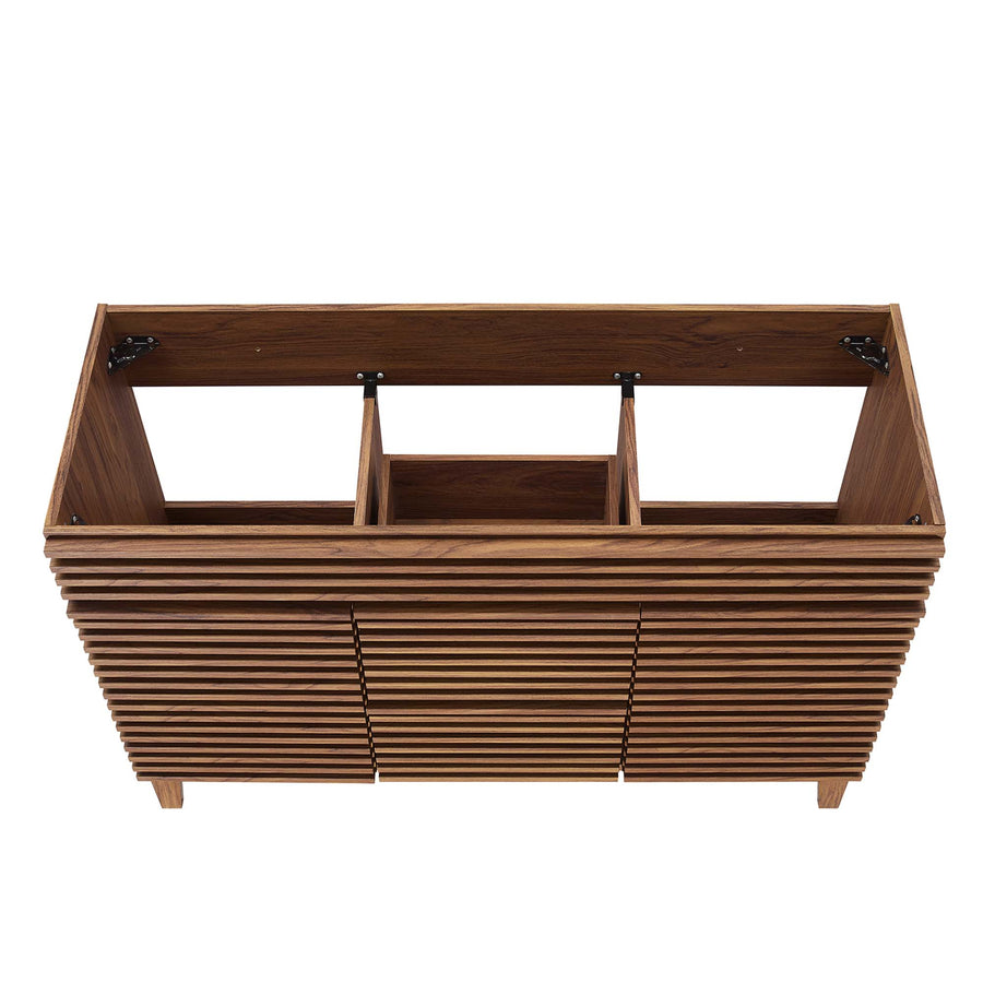 Vera 48" Double Sink Compatible (Not Included) Bathroom Vanity Cabinet in Walnut