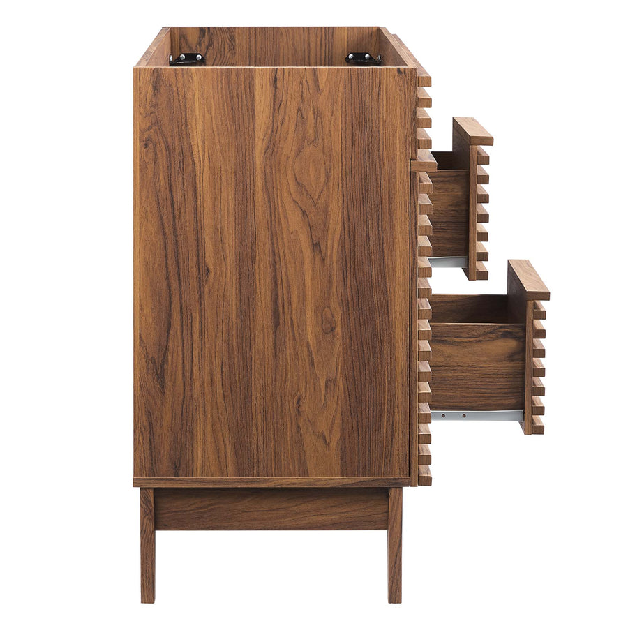 Vera 48" Double Sink Compatible (Not Included) Bathroom Vanity Cabinet in Walnut