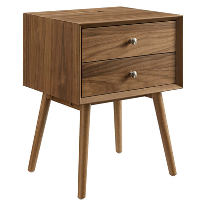 Ember Wood Nightstand With USB Ports by Furniture For America