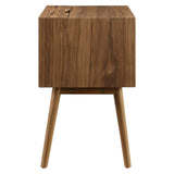 Ottilie Wood Nightstand With USB Ports in Walnut Walnut