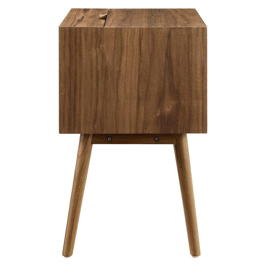 Ottilie Wood Nightstand With USB Ports in Walnut Walnut