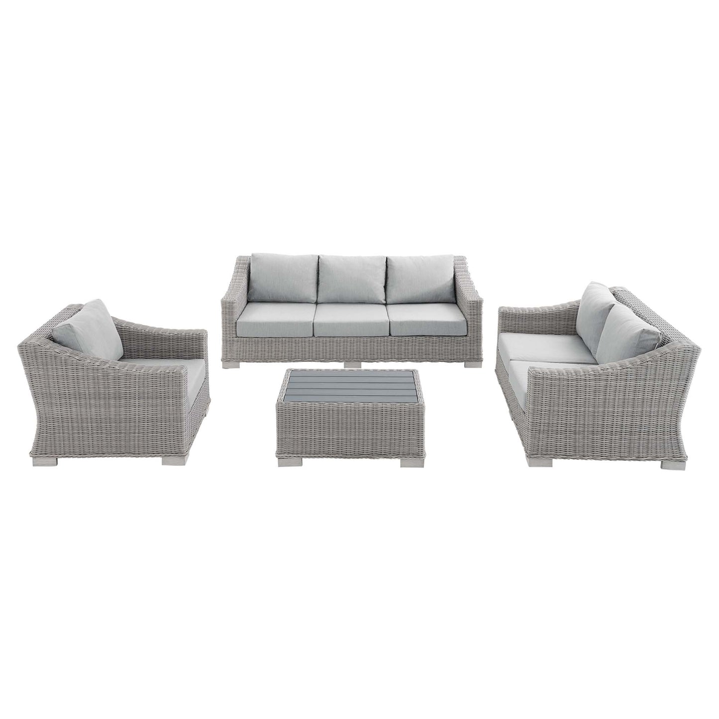 Conway 4-Piece SunbrellaÂ® Outdoor Patio Wicker Rattan Furniture Set by Furniture For America