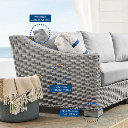 Conway 4-Piece SunbrellaÂ® Outdoor Patio Wicker Rattan Furniture Set by Furniture For America