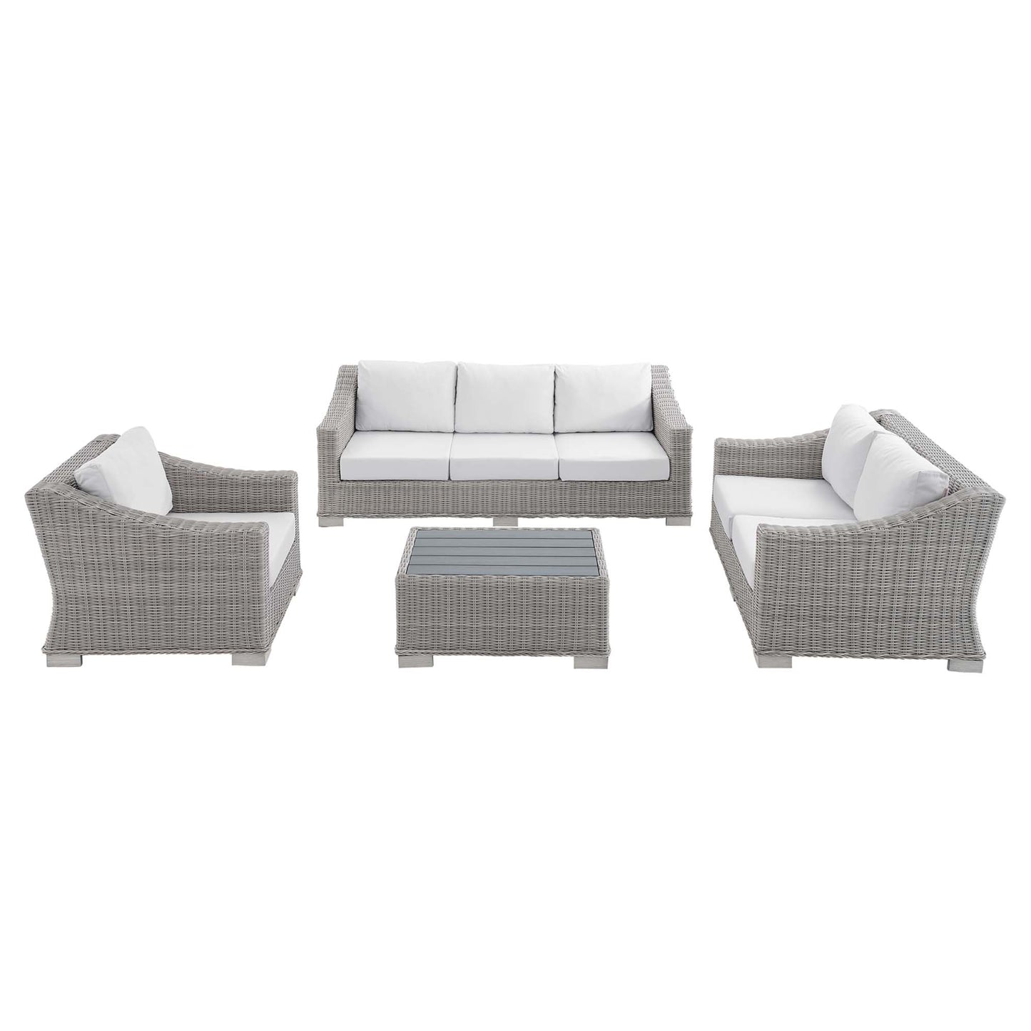 Conway 4-Piece SunbrellaÂ® Outdoor Patio Wicker Rattan Furniture Set by Furniture For America