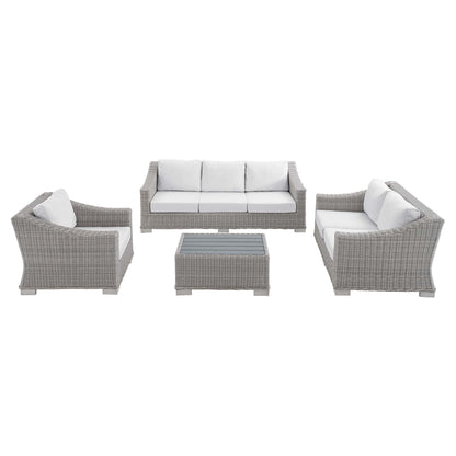 Conway 4-Piece SunbrellaÂ® Outdoor Patio Wicker Rattan Furniture Set by Furniture For America
