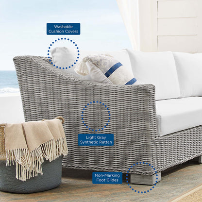Conway 4-Piece SunbrellaÂ® Outdoor Patio Wicker Rattan Furniture Set by Furniture For America