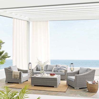 Conway 4-Piece SunbrellaÂ® Outdoor Patio Wicker Rattan Furniture Set by Furniture For America