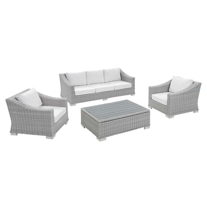 Conway 4-Piece SunbrellaÂ® Outdoor Patio Wicker Rattan Furniture Set by Furniture For America