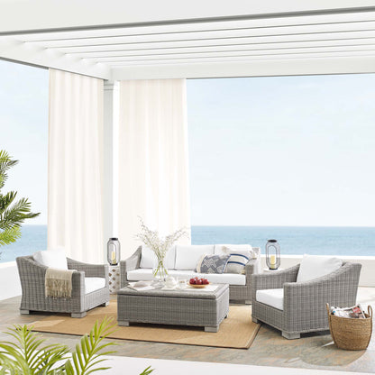 Conway 4-Piece SunbrellaÂ® Outdoor Patio Wicker Rattan Furniture Set by Furniture For America