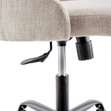 Roscoe Swivel Upholstered Office Chair in Black Beige